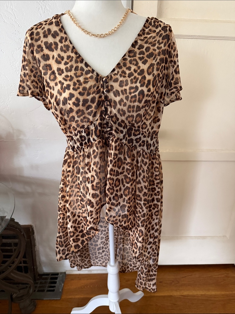 torrid Brown and Black Leopard Print Hi-low Top